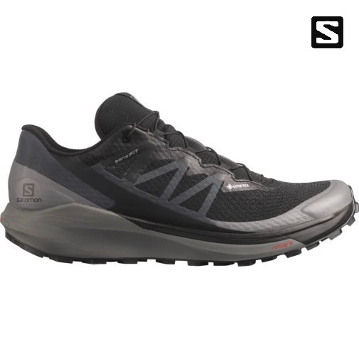 Salomon Sense Ride 4 GTX Invisible Fit Men's Trail Running Shoes Black | CA 74S31